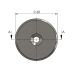 Abdeckscheibe Ø60 mm mit 7mm Wandabstand - für M8 Senkkopfschraube, Schwarz beschichtet