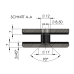 Abdeckscheibe Ø60 mm mit 7mm Wandabstand - für M8 Senkkopfschraube, Schwarz beschichtet