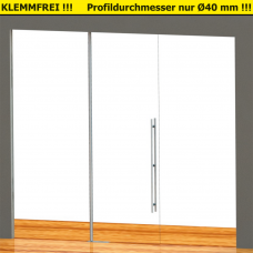 Habicht Drehtür Set 3 - Deckenanbindung, für 10 mm ESG, Edelstahl