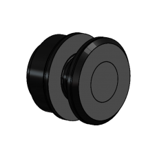 Punkthalter - Aufliegend, justierbar , mit Wandabstand = 15 - 20 mm, mit Langloch, Schwarz beschichtet
