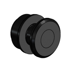 Punkthalter - Aufliegend, justierbar , mit Wandabstand = 15 - 20 mm, mit Langloch, Schwarz beschichtet