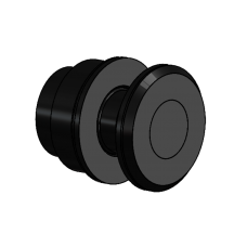 Punkthalter - Aufliegend , mit Wandabstand = 20 - 25 mm, mit Langloch, Schwarz beschichtet