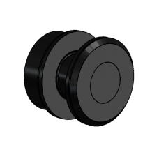 Punkthalter - Aufliegend, mit Wandabstand = 15 mm, mit Langloch, Schwarz beschichtet