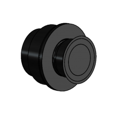 Punkthalter - 26/32, justierbar , mit Wandabstand = 20 - 25 mm, mit Langloch, Schwarz beschichtet