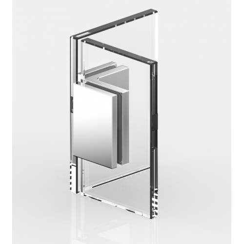 Winkelverbinder Glas Glas 90°, glanzverchromt Winkelverbinder Glas Glas 90°, glanzverchromt